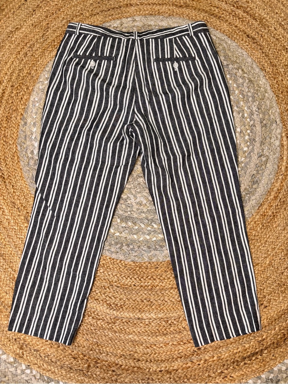 Banana Republic Black & White Vertical Stripe Chinos - Picture 4 of 5